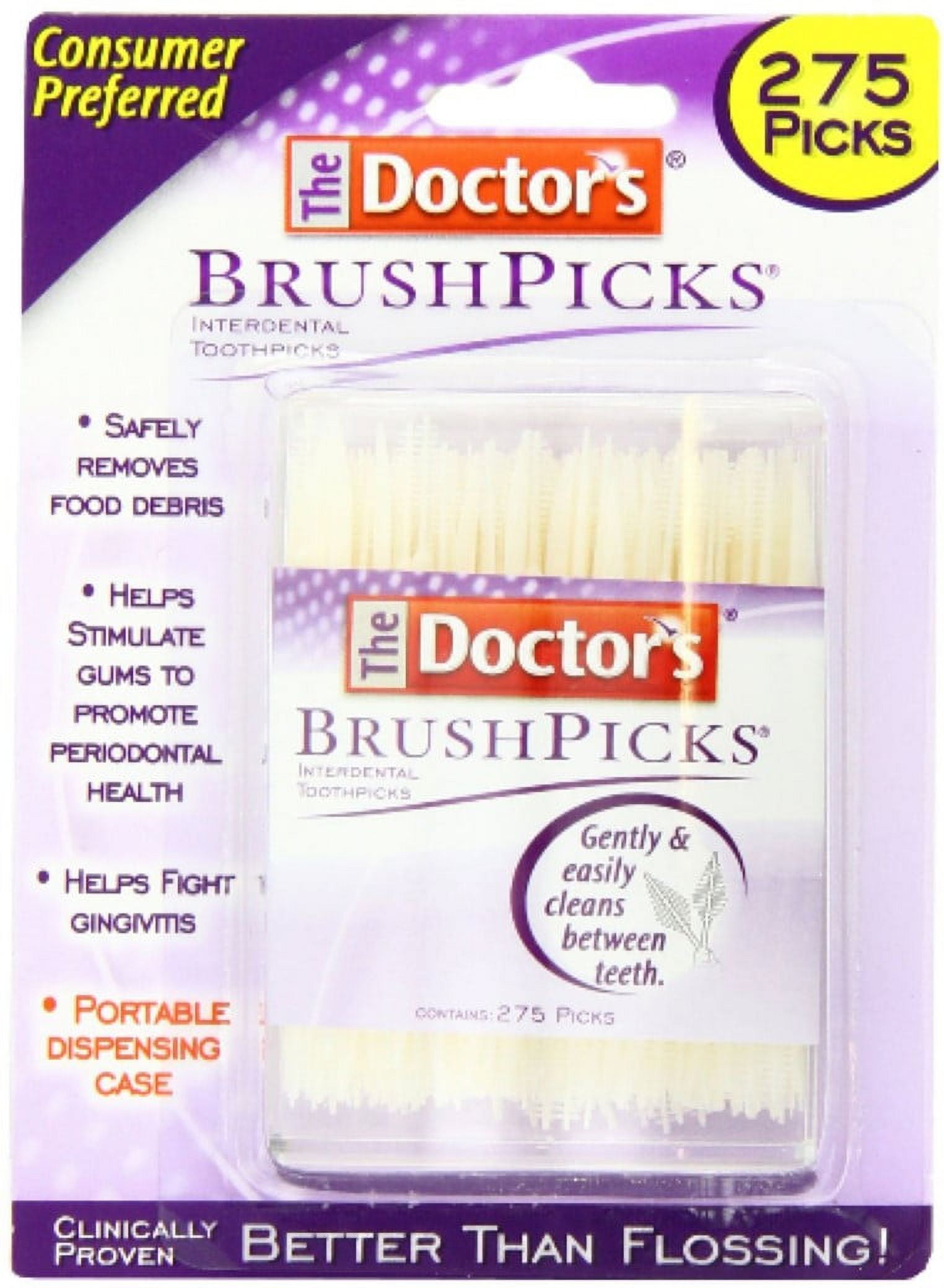 The Doctor's BrushPicks 275ct, Gently Remove Food Debris, Support