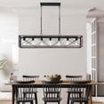 thumbnail image 2 of ACROMA Kiro 7-light Farmhouse 48In Linear Chandelier Industrial Rectangle Dining Lighting with UL certified Weathered Walnut, 2 of 5