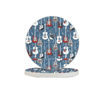 

Circular Drink Coasters Set Guitars Beautiful Home Decor Diatomite Heat-Resistant Diatomite Protect Table Countertop