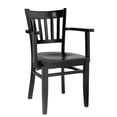 thumbnail image 1 of Fauteuil Vertical Noir avec Assise en Bois, 1 of 1