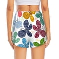 thumbnail image 2 of Lsque Colorful Butterflies Printed Women's Running Shorts with Liner Pockets,Elastic Quick Dry Workout Athletic Gym Yoga Shorts,Womens High Waist Shorts-Large, 2 of 9
