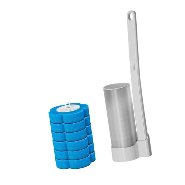 Juego de cepillos de inodoro de un solo uso Cepillo para inodoro Fregadero compacto y práctico Blanco