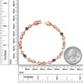 thumbnail image 3 of Gem Stone King 18K Rose Gold Plated Silver White Created Sapphire and London Blue Topaz and White Lab Grown Diamond Bracelet for Women (2.59 Cttw, Gemstone September Birthstone, Round 4MM, 7.5 inch), 3 of 3