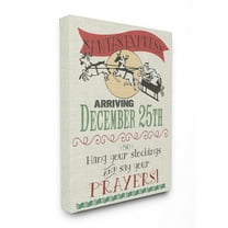 Stupell Santa's Express Typography Stretched Canvas Wall Art 24 x 30