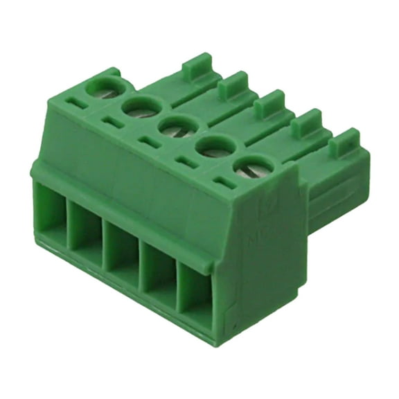 1840395 5 Position Terminal Block Plug, Female Sockets 0.138 (3.50mm) - 180° Free Hanging (In-Line), RoHS