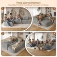 thumbnail image 3 of Pinmoco 111.8" Cloud Sectional Couch for Living Room, L-Shaped Modern Modular Couch with Deep Seat and Side Pockets, Upholstered Couches Boneless Sofa, No Assembly Required, Silver, 3 of 10