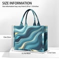 thumbnail image 3 of Large Capacity Tote Bag,Blue Gold Marble Pattern Handbag Fashion Luxury Tote Bag,15.7"x13"x 5.1" Inches,Laptop Compatible, 3 of 6