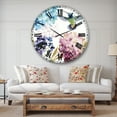 thumbnail image 2 of Designart 'Humming bird Blue Cottage Flower' Farmhouse wall clock, 2 of 3