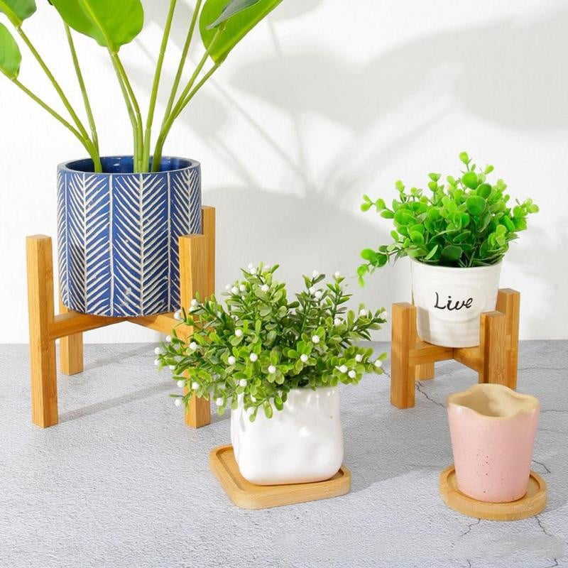 Wooden Shelf Rack Holder Plant Flower Pot Stand Wood Tools Display Garden F9X1 
