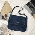 thumbnail image 3 of Tela vaquera Vintage Cross Body Casual Messenger Bag Bandolera Clutch para mujeres niñas (azul oscuro), 3 of 3