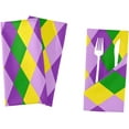 thumbnail image 7 of Coolnut Mardi Gras Colorful Carnival Cloth Napkins 4PCS,Mardi Gras Venetian Mask Party Geometric Pattern Soft and Skin Friendly Dinner Napkins Washable for Dinner, Hotel,Reunion,BBQ Party, 7 of 7