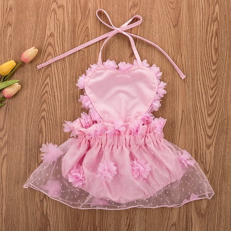 

Newborn Baby Girl Lace Tulle Romper Dress Jumpsuit Bodysuit Outfits Summer Clothes