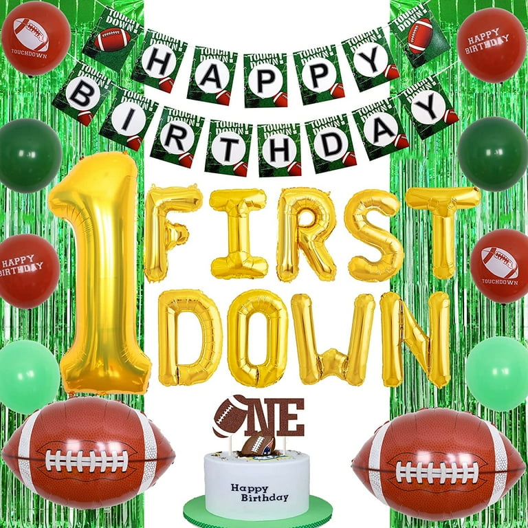 Custom First Year Down Banner, Football 1st Birthday Decorations