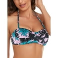 thumbnail image 4 of Ocean Blues Women's Removable Strap Tie Back Halter Bikini Top Twist Front Bandeau Floral Swimsuit Top Bikinis Strapless Bathing Suit, 4 of 6