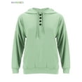 thumbnail image 6 of BadPiggies Women's Pullover Hoodies Tops Casual Button Down Long Sleeve Sweatshirts With Pockets (XL, Green), 6 of 6