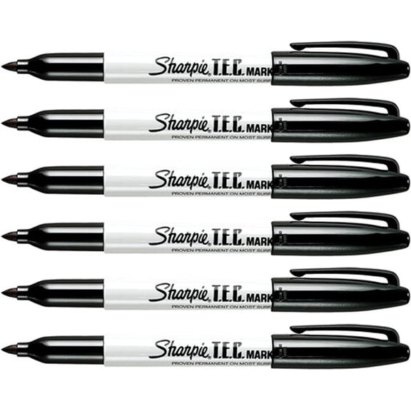 SHARPIE Tec Trace Element Certified Marker Black Fine Point 6-Markers 13401