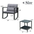thumbnail image 3 of Costway 3PCS Patio Rattan Furniture Set Rocking Chairs Cushioned Sofa Gray, 3 of 9