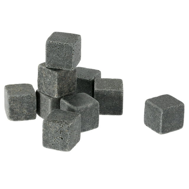 Amdohai Anself 9pcs 20mm Whisky Ice Stones Drinks Cooler Cubes Beer Rocks Granite with Pouch