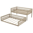 thumbnail image 4 of Full XL over Queen Bunk Bed with Ladder and Guardrails, Walnut, 4 of 4