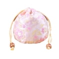 thumbnail image 2 of Brocade Jewelry Drawstring Bag Cute Mini Leakproof Replacing Lightweight Flower Pattern Storage Pouch Pocket Gift Wrapping Accessories Light Pink, 2 of 9