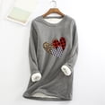 thumbnail image 1 of Puntoco Mujeres Cuello Redondo Loungewear Camisones Manga Larga Estampado de Navidad Otoño Fleece tops Puntoco Puntoco-5063, 1 of 3