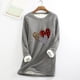 thumbnail image 1 of Puntoco Mujeres Cuello Redondo Loungewear Camisones Manga Larga Estampado de Navidad Otoño Fleece tops Puntoco Puntoco-5065, 1 of 3