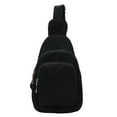 thumbnail image 1 of Bolso Hombro Informal Pana Color Sólido para Mujer Bolso Pecho Suave para El (negro), 1 of 8