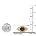 thumbnail image 6 of Dazzlingrock Collection 14K 7.5 MM Round Garnet,Champagne & White Diamond Halo Bridal Engagement Ring, Yellow Gold, Size 10, 6 of 6