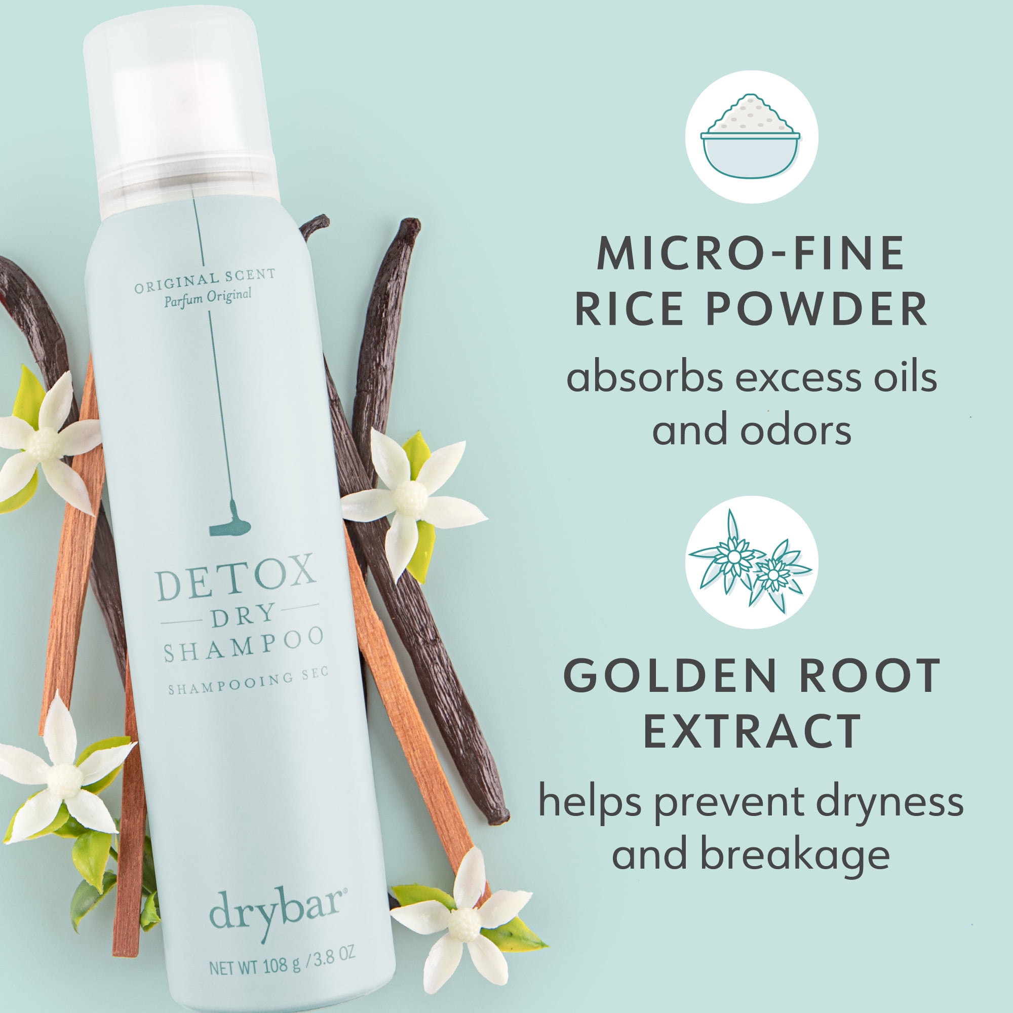 Drybar Detox Dry Shampoo Powder Hair Care, Lush Scent, 3.5 oz