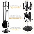 thumbnail image 4 of Costway 5 PCS 31" Hearth Tool Fireplace Set Fire Tools Set Black Home Pedestal Base, 4 of 10