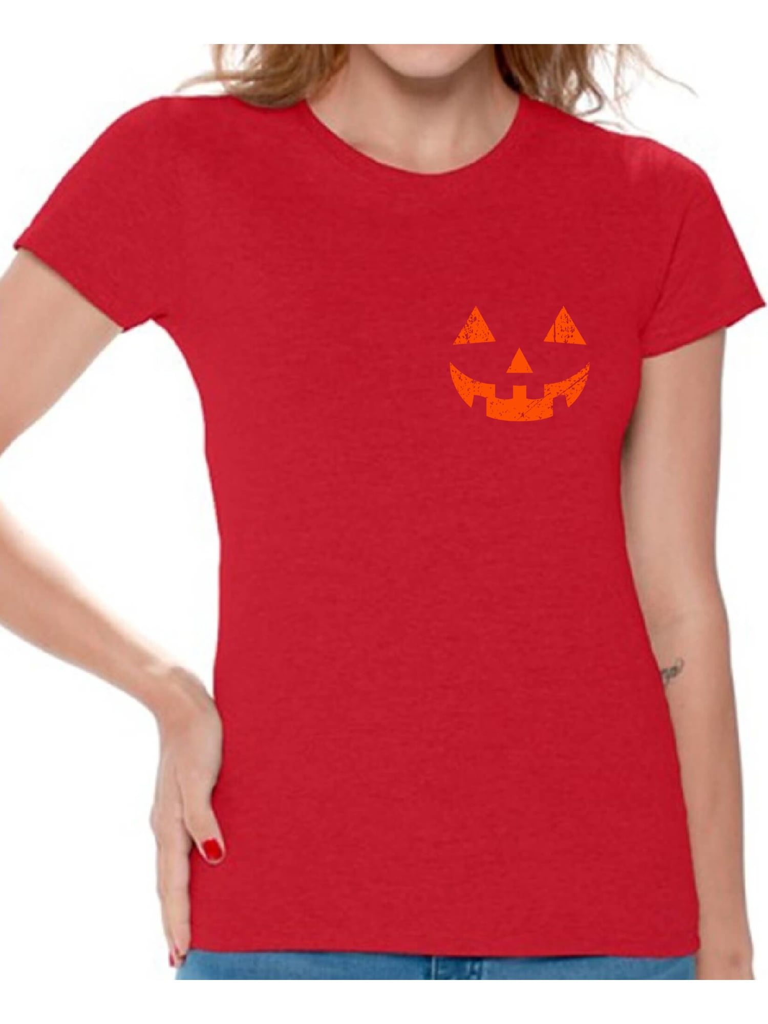 Awkward Styles Halloween Pumpkin Face Tshirt Women's Halloween Shirt