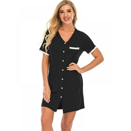 

Sonbest Ladies Nightdress Short-sleeved Pajamas Casual Home Wear S-2XL