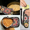 thumbnail image 5 of Yayeee Oven Mitts and Pot Holder Set of 4 Heat Resistant Kitchen Gloves Baking Hot Pad, Colorful Floral Pattern, 5 of 5