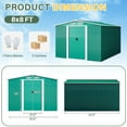 thumbnail image 6 of 8' x 8'  Outdoor Metal Storage Shed, Metal Shed & Outdoor Storage with Sliding Door, Tools Storage Shed, Steel Garden Shed, Outdoor Storage Shed for Backyard, Green, 6 of 7