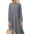 thumbnail image 3 of DYMADE Women Plus Size Lace Velvet Sweater Casual Long Length Dress, 3 of 4