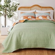 Barefoot Bungalow Carlie Reversible Quilt Set, Calico Stripes, 2-Piece Twin/Twin XL