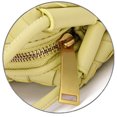 thumbnail image 3 of Artisan Woven PU Leather Crossbody Bag with Knotted Shoulder Strap - Small Square Shape, Yellow | Soft & Textured Handcrafted Design, 20x7x13cm | Main & Inner Pockets, Smooth Gold-Plated Zipper, 3 of 6