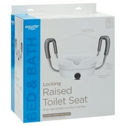 Equate Raised Toilet Seat with Handles, 5 Seat Riser with Arms, Fits Most Toilets, 350 lb Capacity