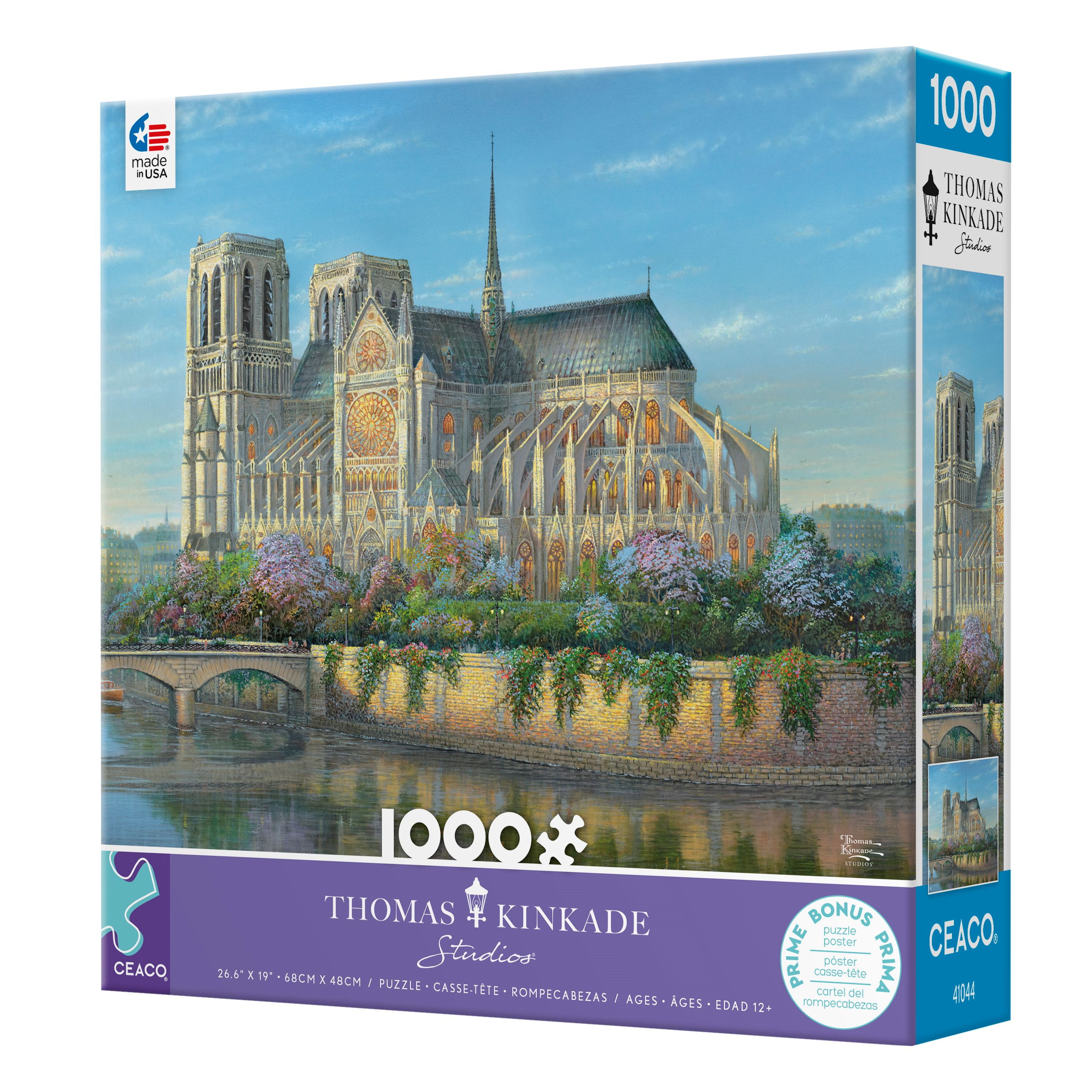 Ceaco Thomas Kinkade Notre Dame 1000 Piece Interlocking Jigsaw Puzzle