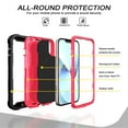 thumbnail image 2 of Dteck Case for iPhone 14 Plus 6.7-inch,Shockproof Rugged Rubber Armor 3-Layer Protection iPhone Case Hybrid Hard PC Back with Ring Holder Kickstand Cover,Black + Rose, 2 of 7