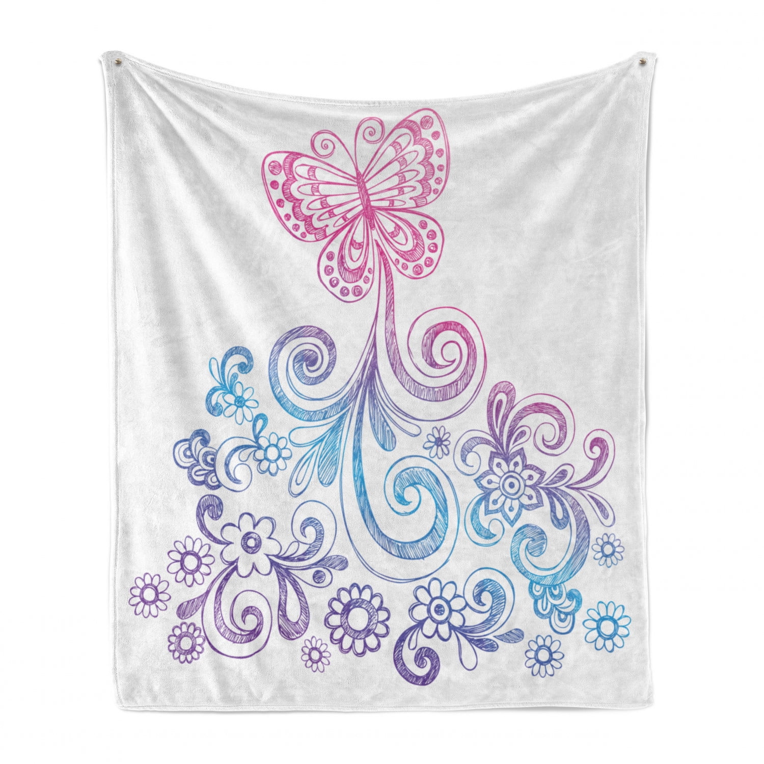 Hot Pink Purple Sea Blue Cozy Plush for Indoor and Outdoor Use Ambesonne Sketch Art Soft Flannel Fleece Throw Blanket Butterfly Flowers and Swirls Colorful Gradient Tones Style Doodle 60 x 80 Hot Pink Purple Sea Blue Cozy Plush for Indoor and Outdoor Use Ambesonne Sketch Art Soft Flannel Fleece Throw Blanket Butterfly Flowers and Swirls Colorful Gradient Tones Style Doodle 60 x 80