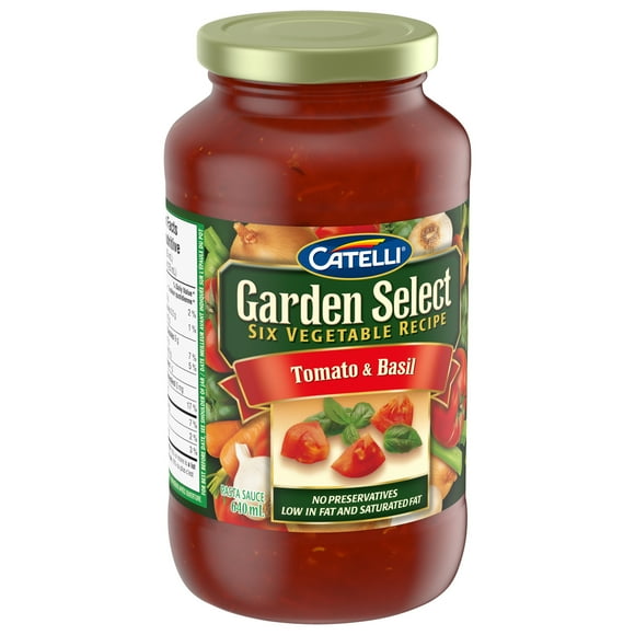 Sauce pour pâtes Sélection du Jardin Catelli Tomates en dés et basilic 640mL