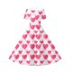 thumbnail image 4 of Vestido de manga corta con cuello en V para niña, estampado de manga corta, falda con cuello doblado y cintura mediana y grande, de poliéster., 4 of 6