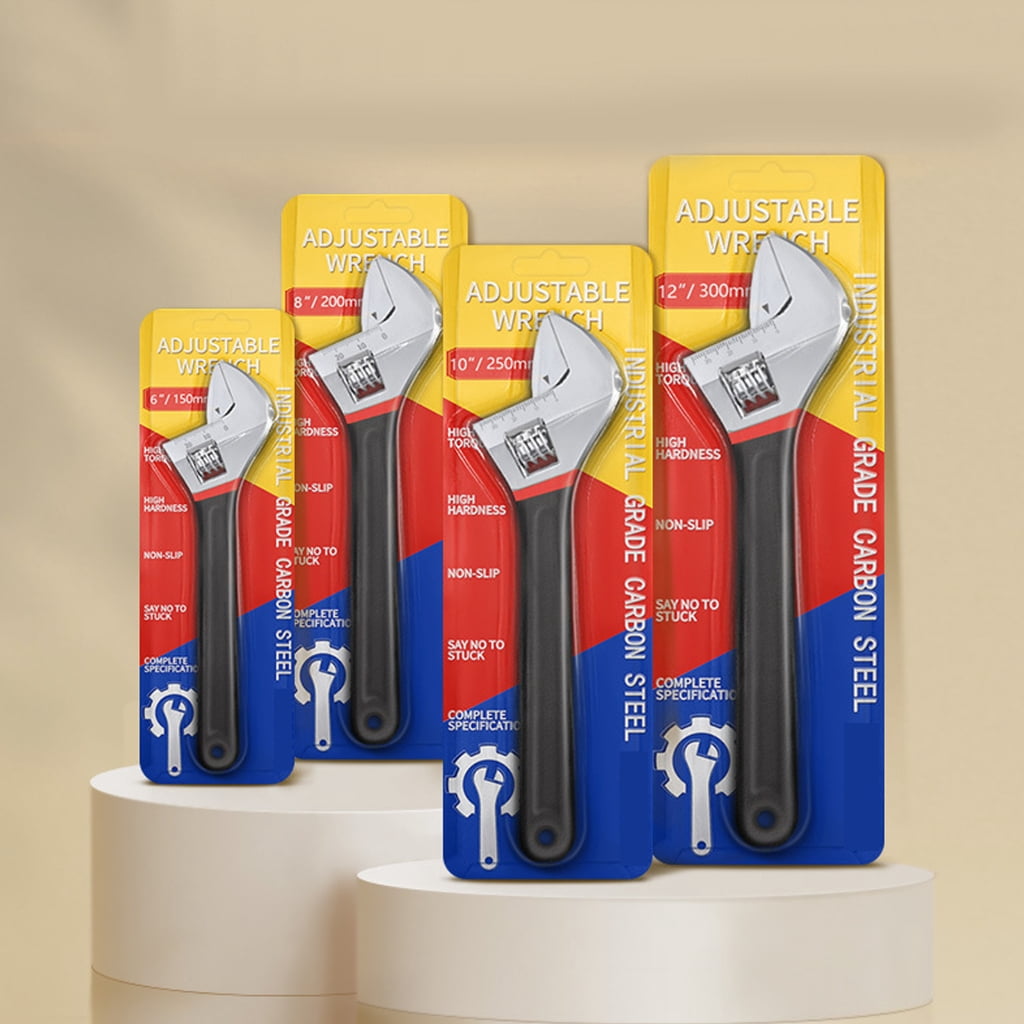 Professional Adjustable Wrench Featuring Scale for and Comfortable Handling in Various Work Setting