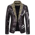 thumbnail image 3 of Azrian Men's Autumn and Winter Personality Sequins Casual Suit Jacket Black 4(S), 3 of 3