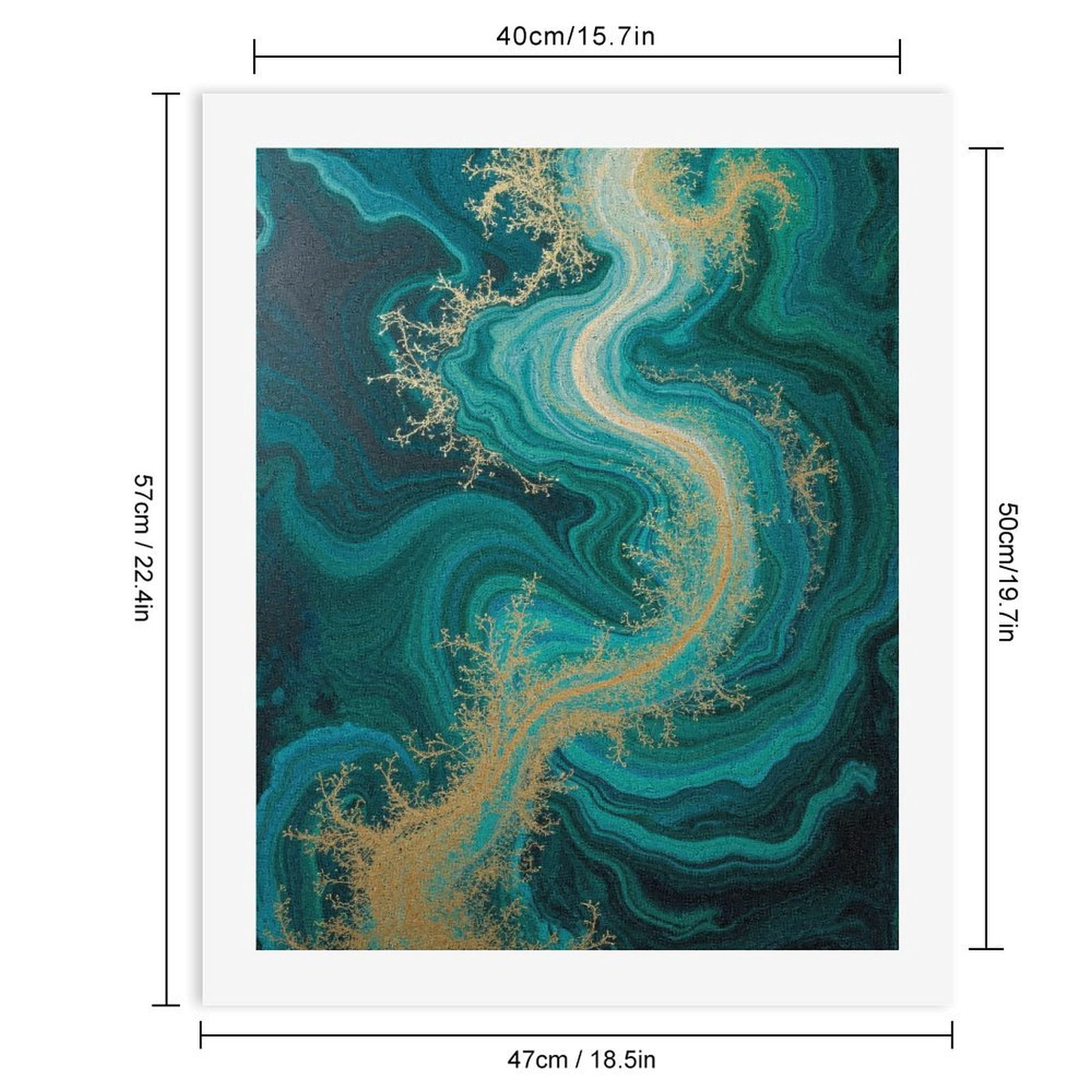 Paint by Numbers Kit for Adults, Abstract Teal Gold Swirl Art Paint by Numbers, Easy Paint by Numbers Kit for Adults Beginner, DIY Adult Paint by Number Kits on Canvas, Home Decor