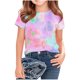 thumbnail image 1 of Camisetas de Cuello de Tripulación de Manga Corta para Mujeres Camiseta Impresa Inspirada en Acuarela para Niños de Edades 8-14, 1 of 5