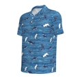 thumbnail image 2 of Balery Sharks on White Blue Striped Printed Men’s Short Sleeve Polo Shirt, Midweight Men's Shirt,Golf Polo shirts -4X-Large, 2 of 9
