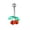 5, variant on Red Cherry Green Leaf Zirconia Glitter Belly Button Ring Body Piercing Jewelry-6