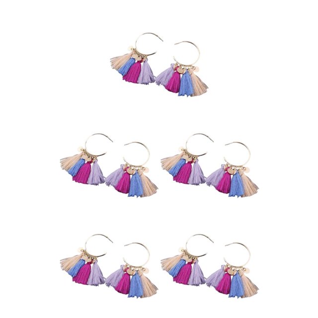 Pendientes de araña Qarigey Bohemia Boho Fan Tribal Colorido